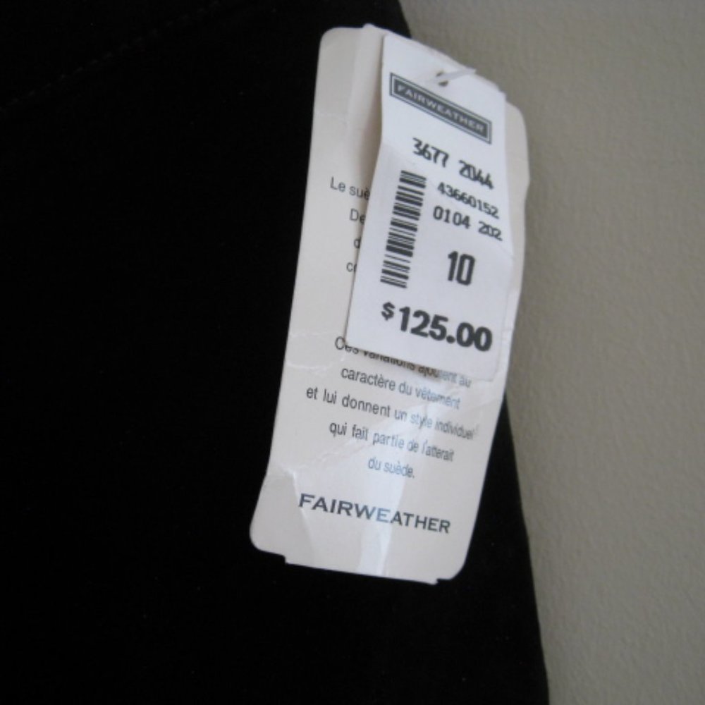 NWT Fairweather Sueded Black Leather Pants Size 10